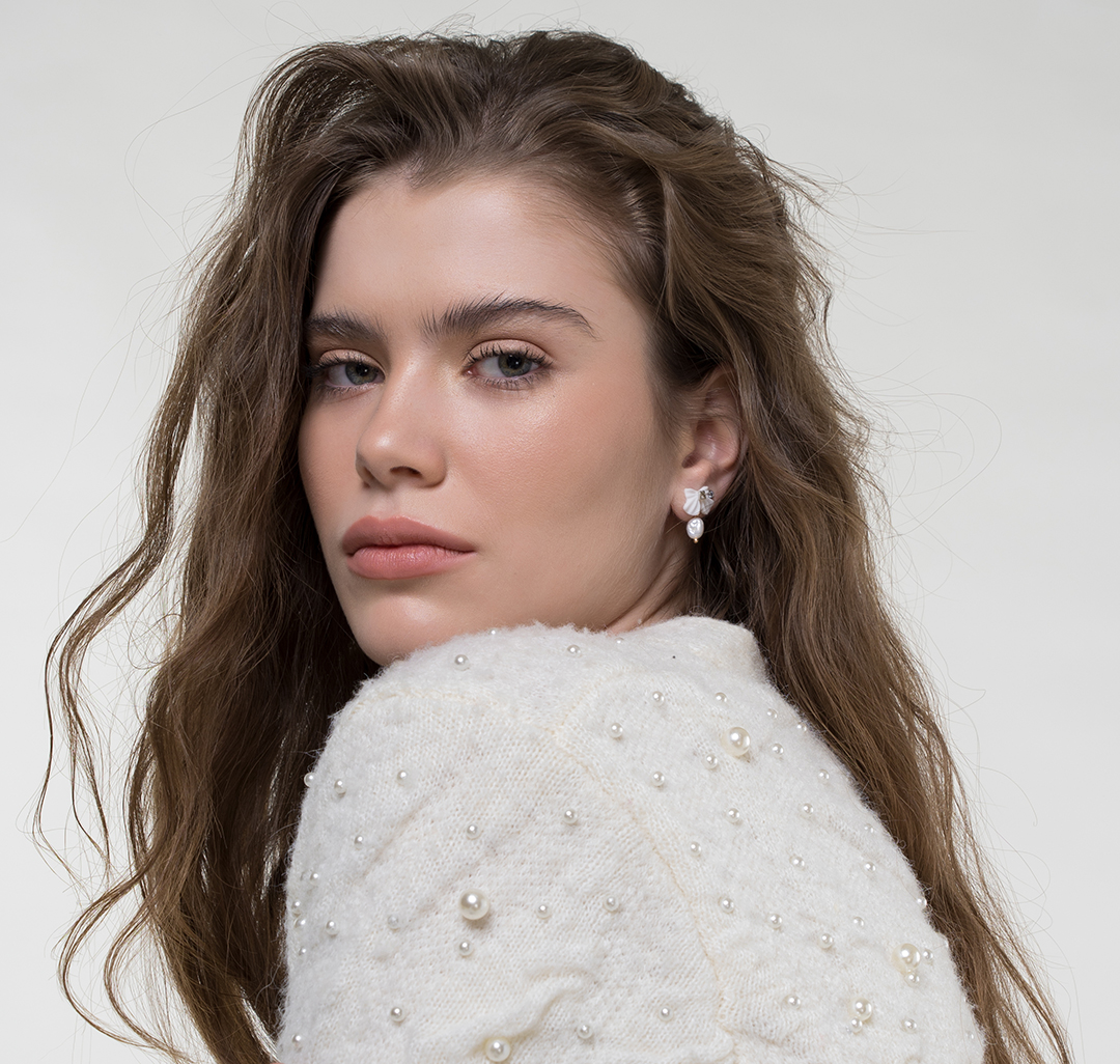 Серьги Мармалато, цвет белый-золото-жемчуг #3