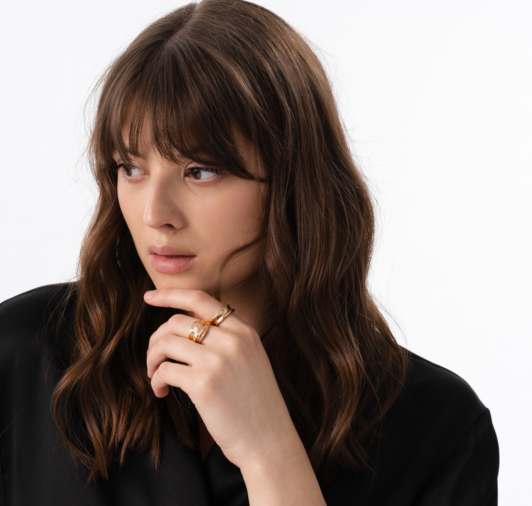 Набор колец (2 шт) Мармалато, цвет Золото #2