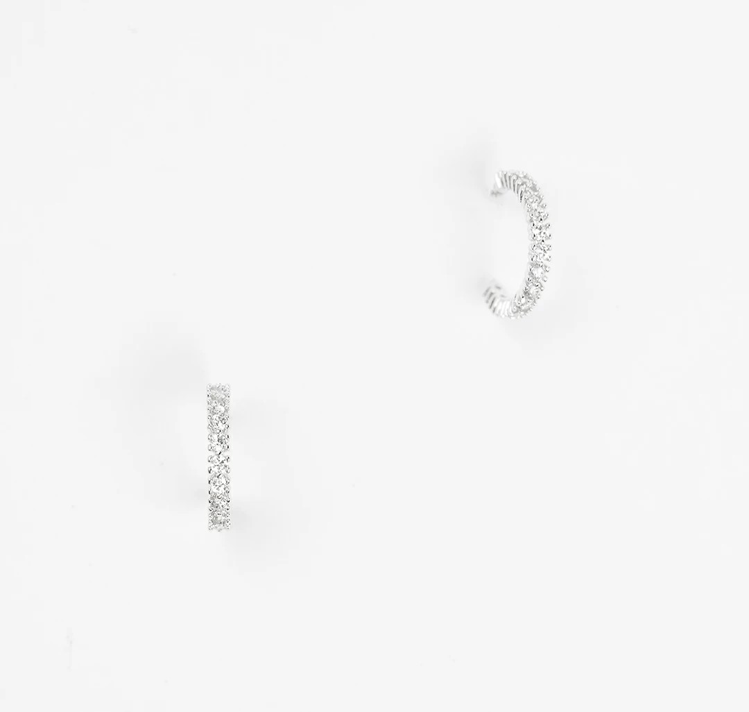 Серьги 868-3310 155519 цвет белое серебро-прозрачный