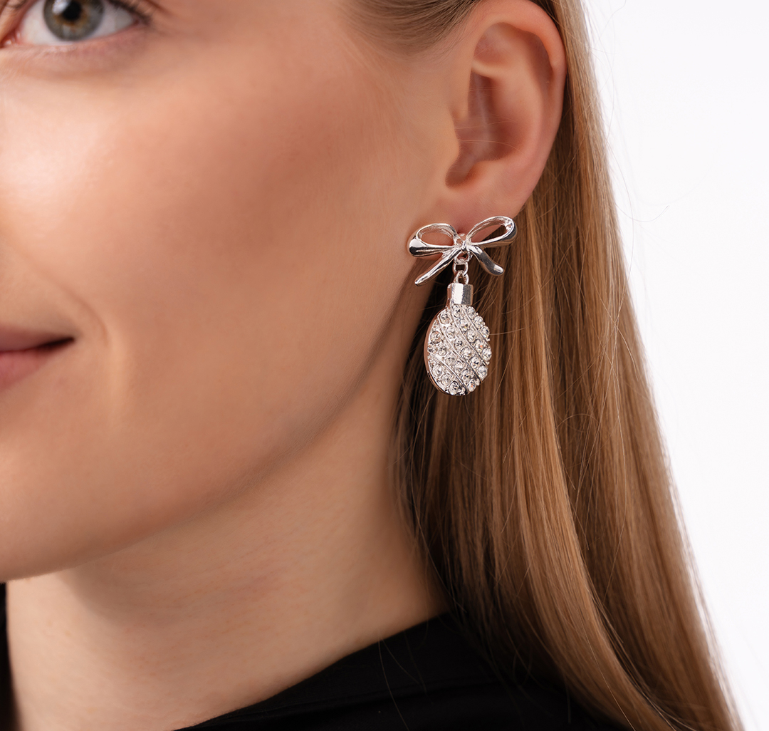 Серьги Мармалато, цвет Белое серебро-прозрачный #4