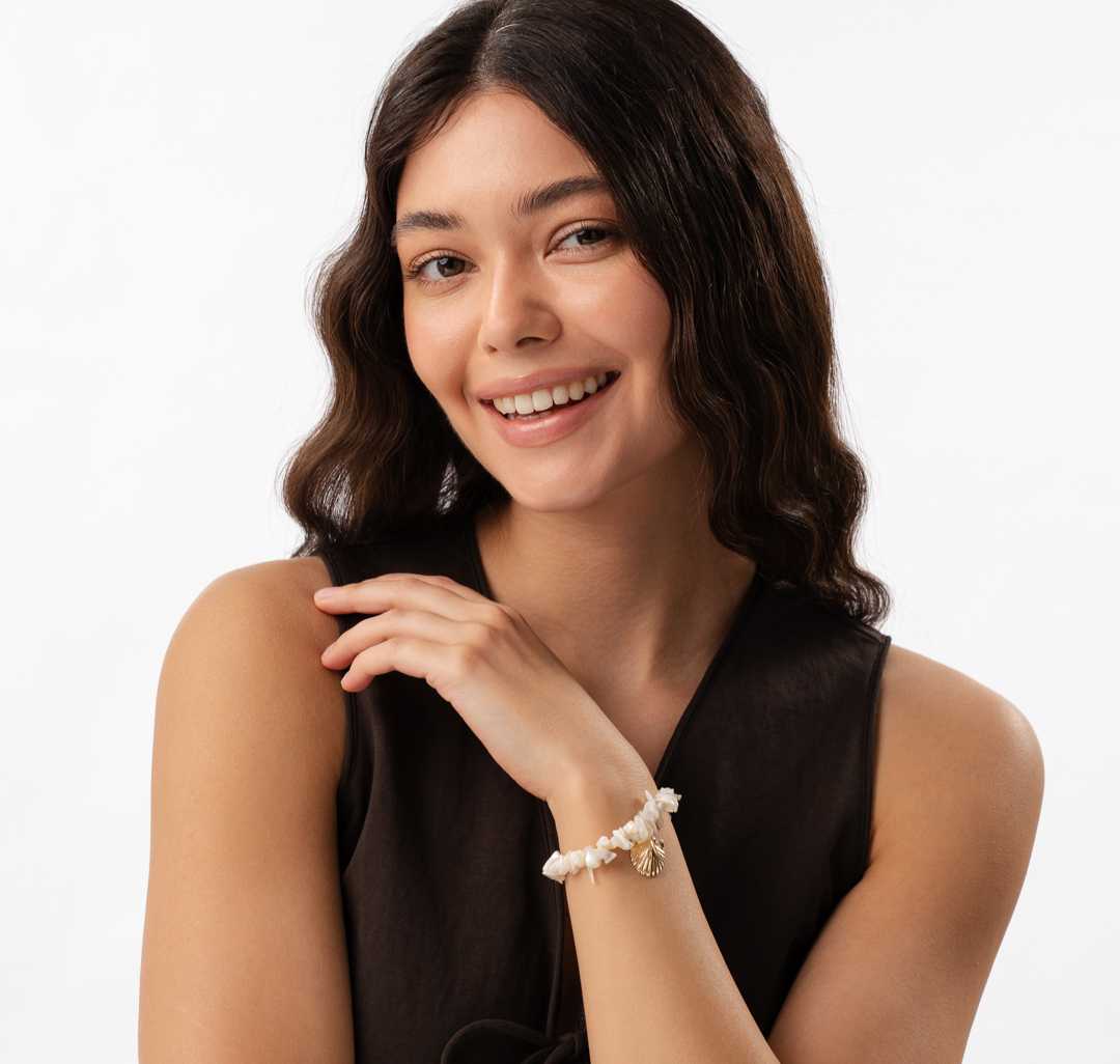 Браслет Мармалато, цвет золото-молочный #2