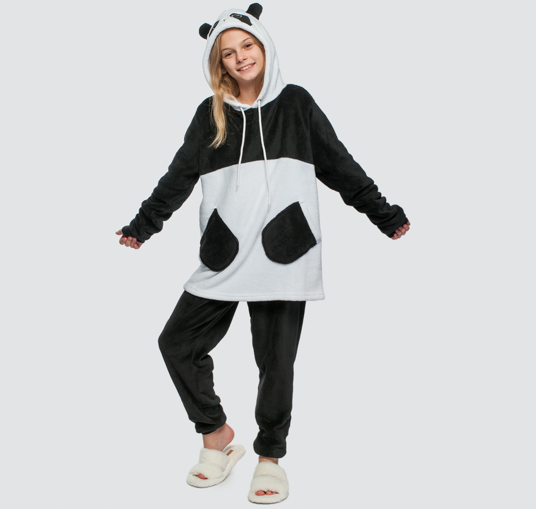 Костюм домашний пижама панда унисекс Мармалато, цвет Черный-белый #1