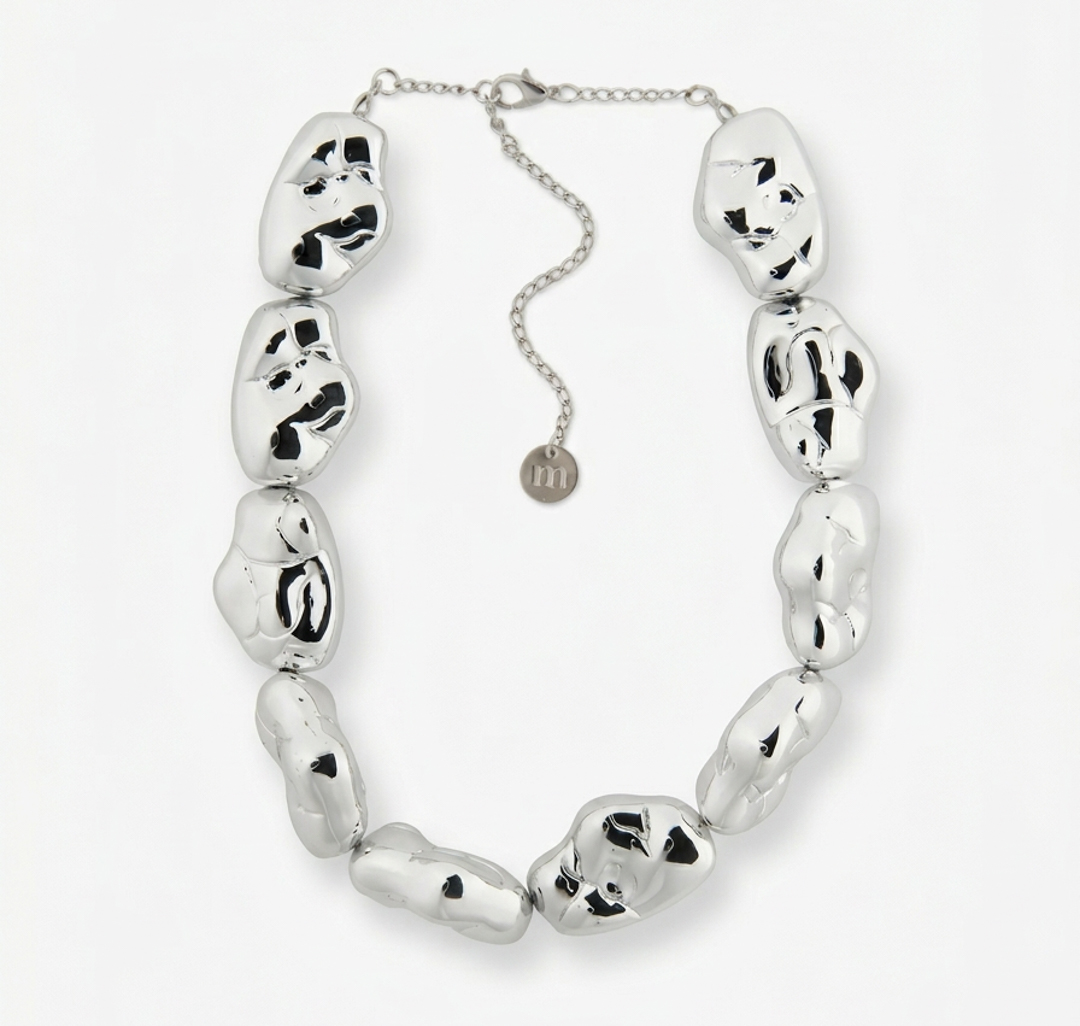 Колье Мармалато, цвет белое серебро #3