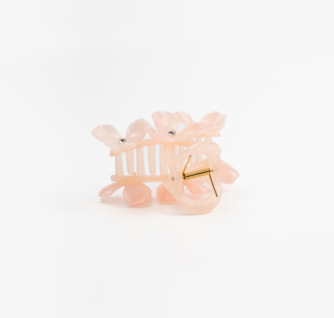 Заколка-краб Мармалато, цвет персиковый-серебро #5