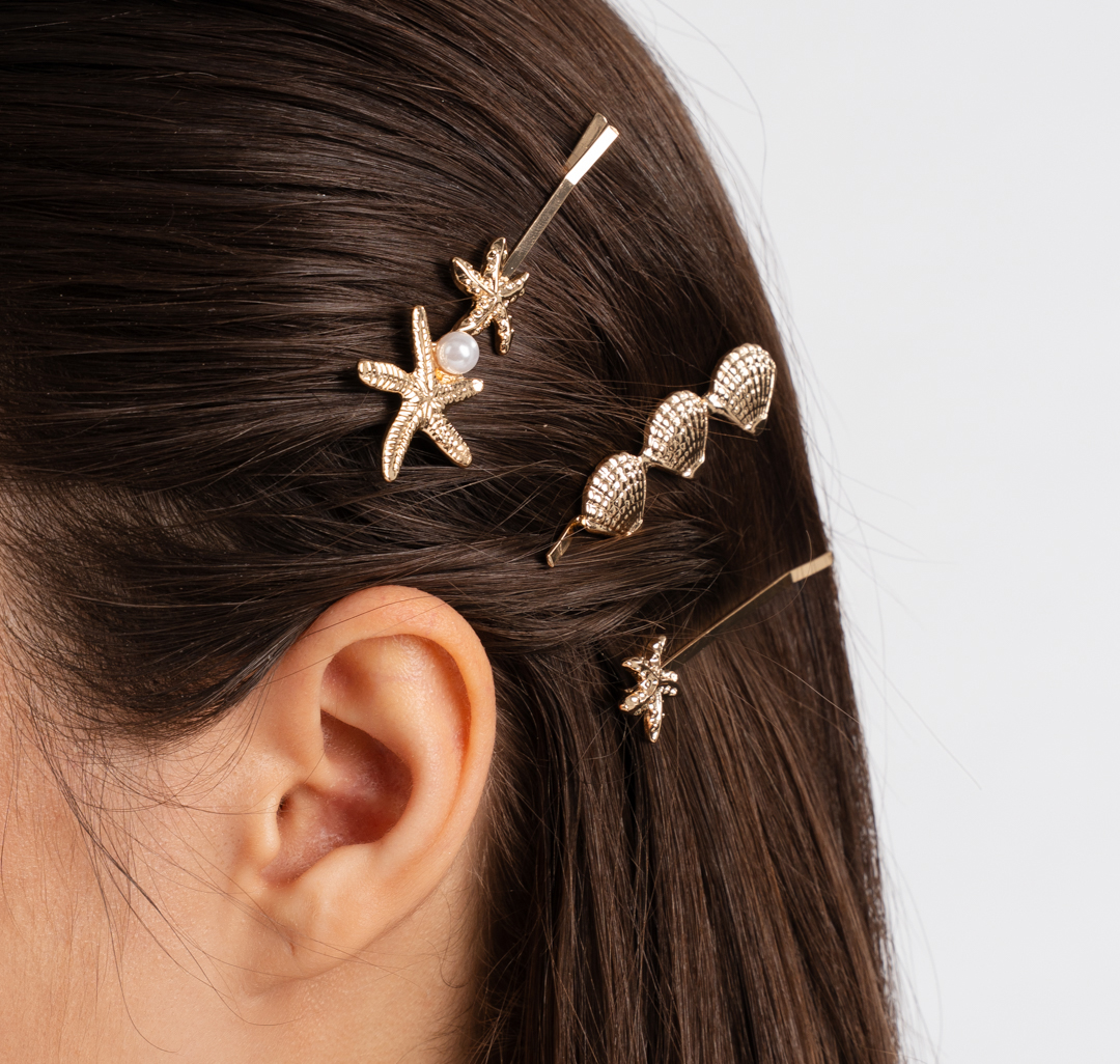 Набор невидимок (3 шт) Мармалато, цвет золото-белый жемчуг #2