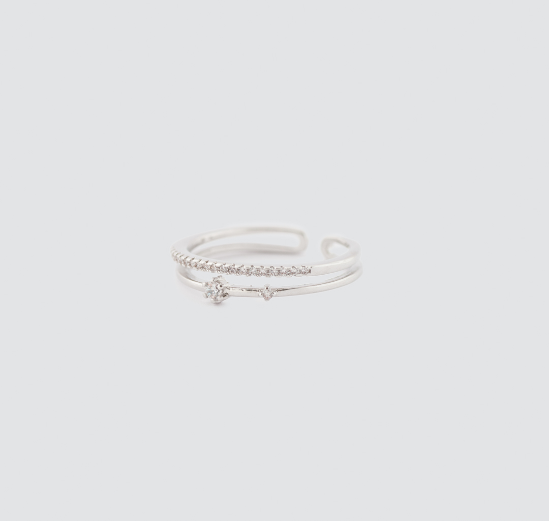 Кольцо Мармалато, цвет Серебро-прозрачный #1