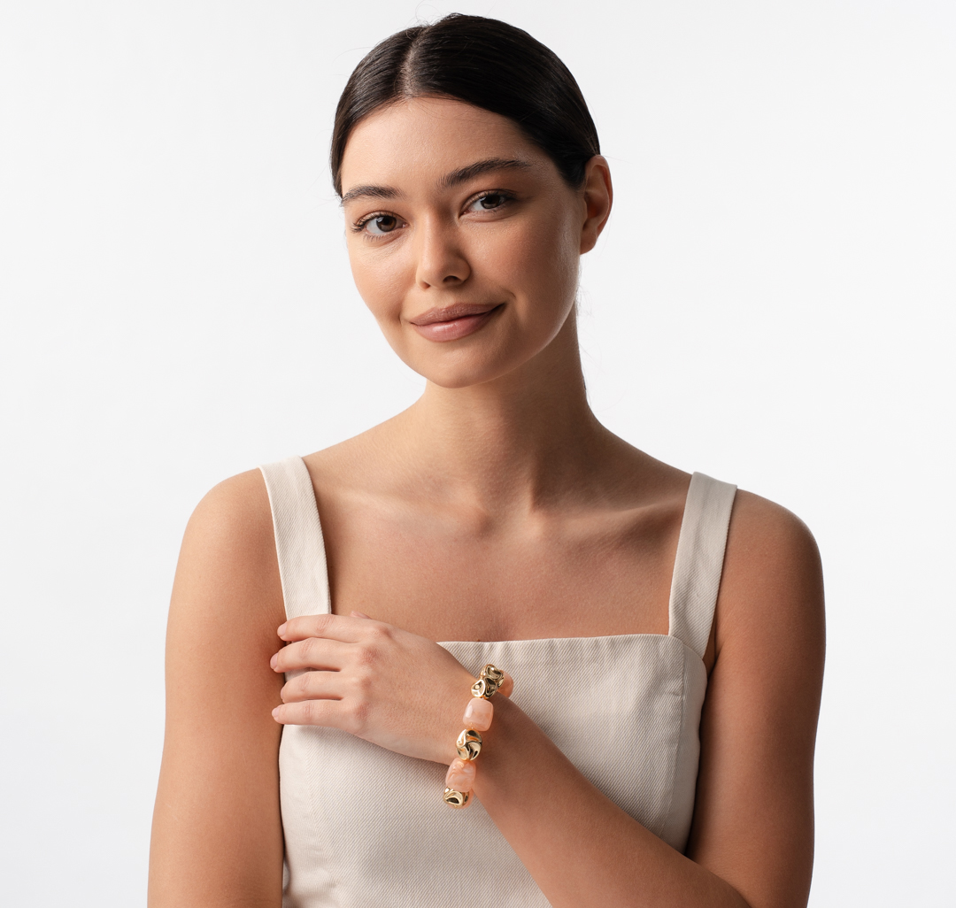 Браслет Мармалато, цвет розовый-золото #3