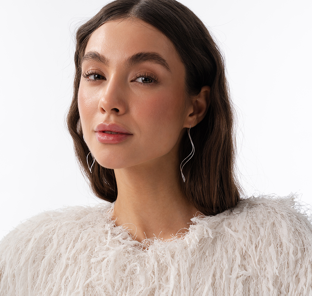 Набор серег (3 пары), цвет -  Серебро-прозрачный Мармалато, цвет белое серебро-прозрачный #3