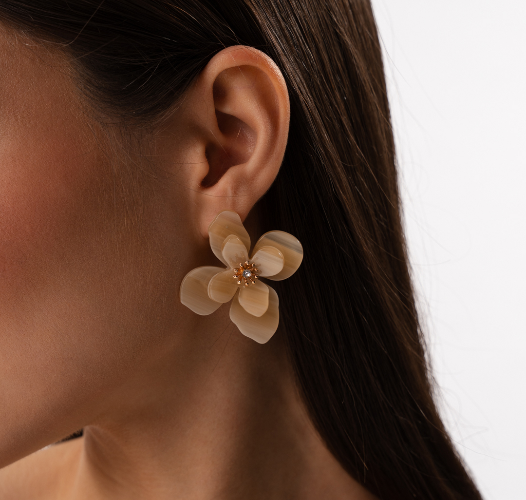 Серьги Мармалато, цвет бежевый-золото-прозрачный #1