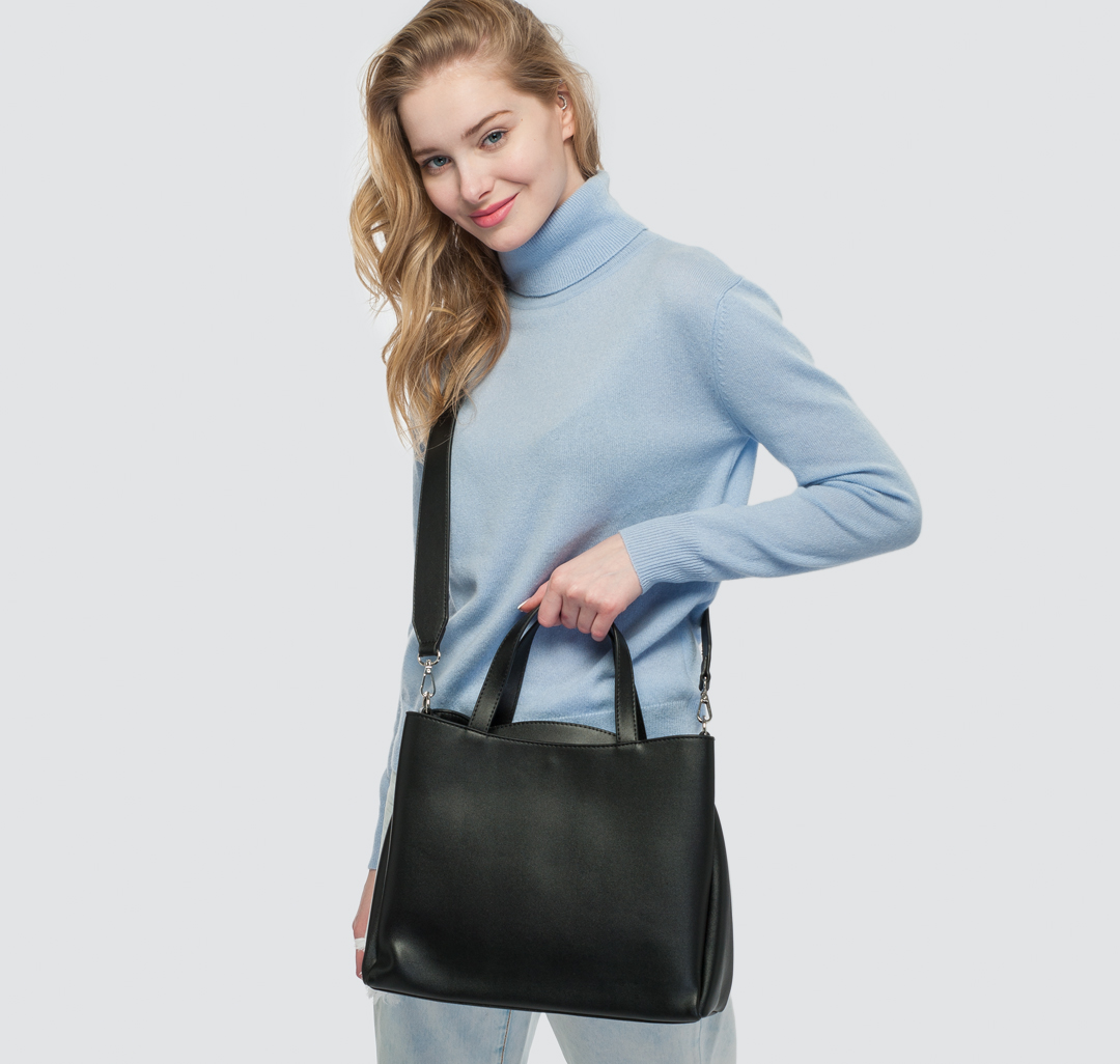 Женская классическая кожаная сумка Мармалато, цвет Черный #2