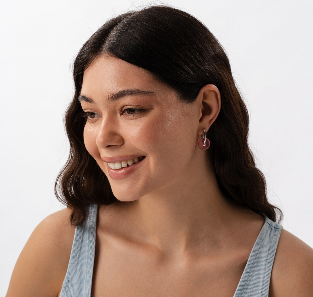 Серьги Мармалато, цвет розовый-белое серебро #3