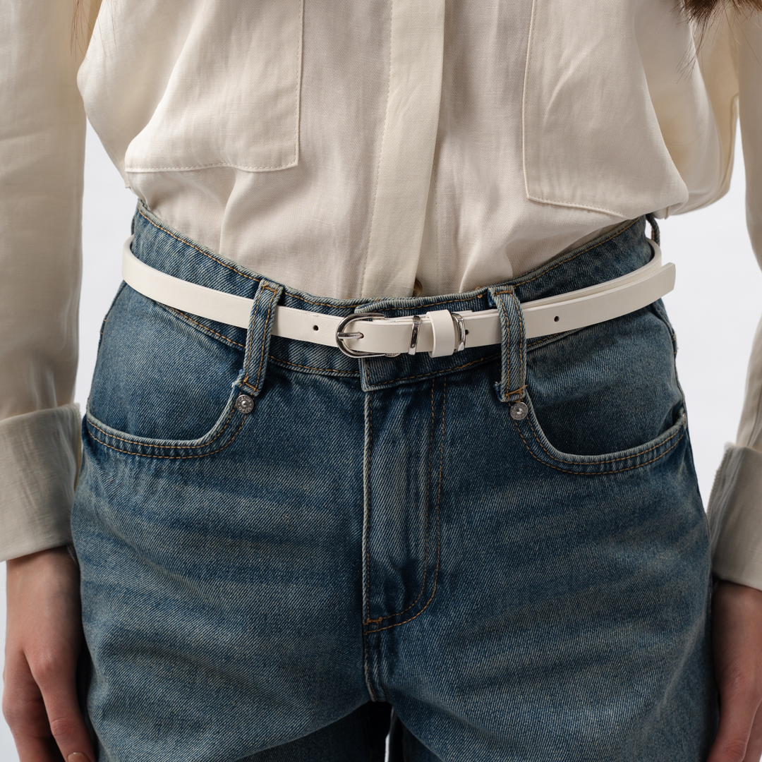 Ремень Мармалато, цвет белый-серебро #3