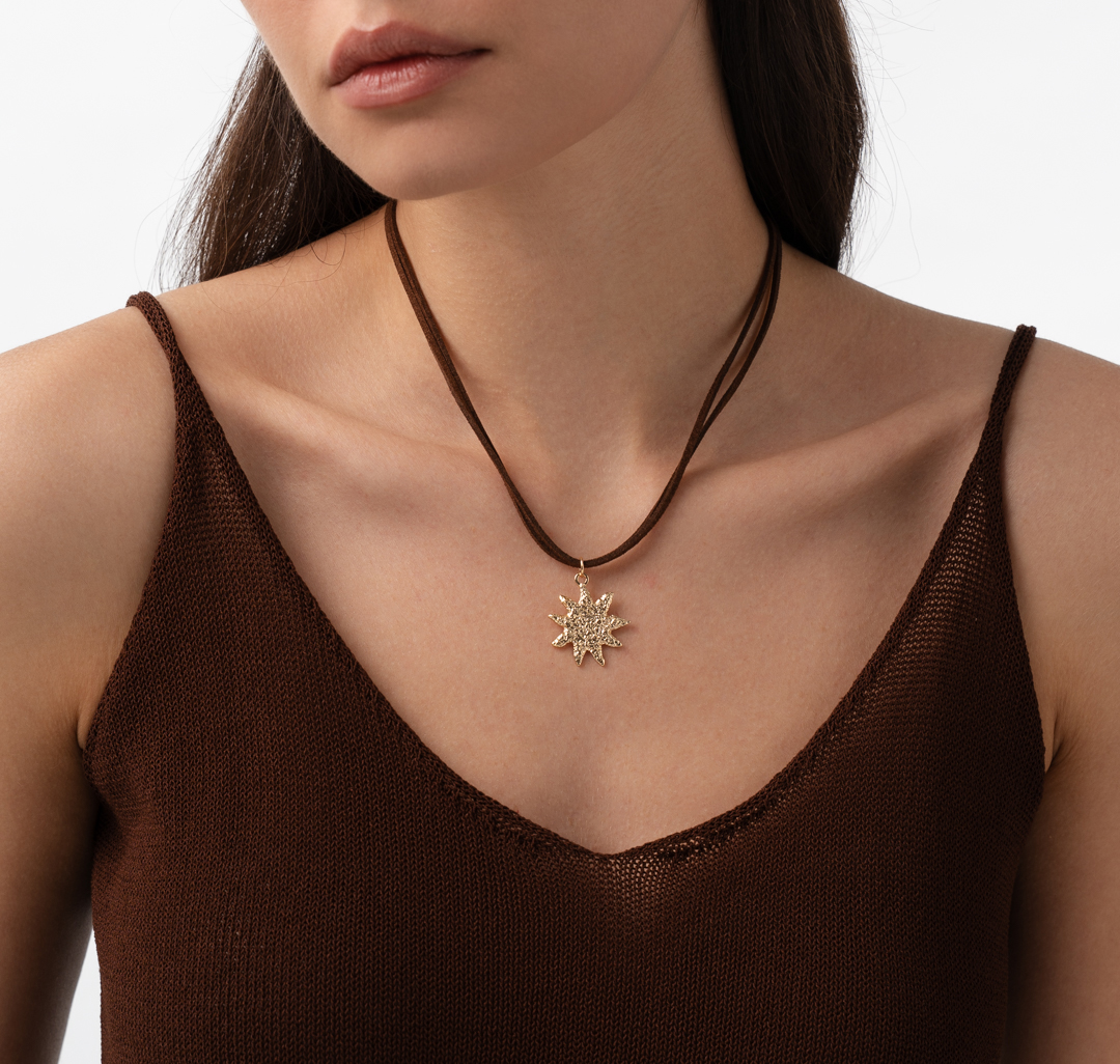 Колье Мармалато, цвет коричневый-золото #1