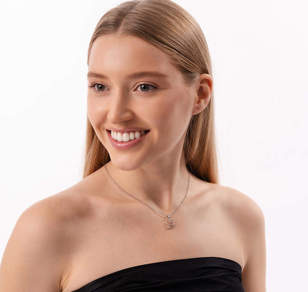 Колье Мармалато, цвет Серебро-прозрачный #4