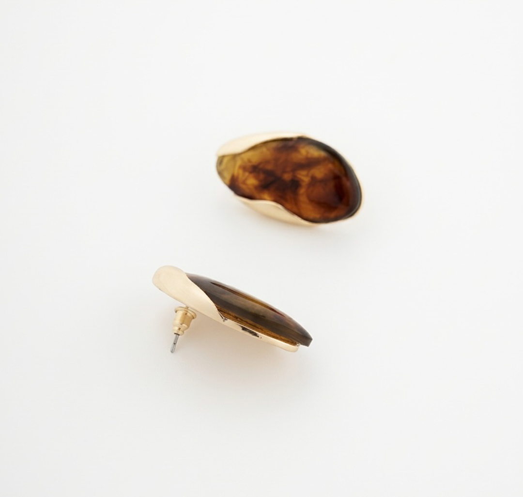 Серьги Мармалато, цвет коричневый-золото #5