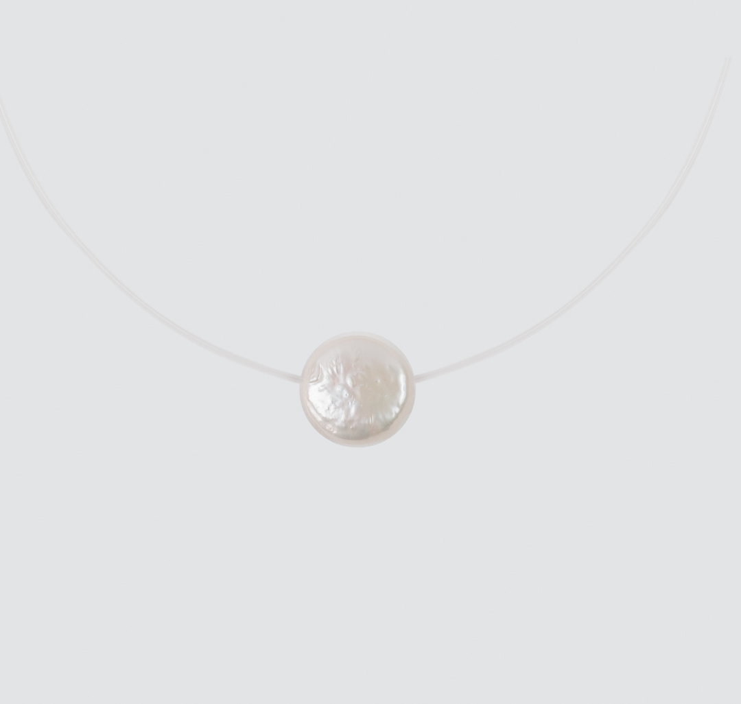 Колье Мармалато, цвет Белый жемчуг-прозрачный-серебро #1
