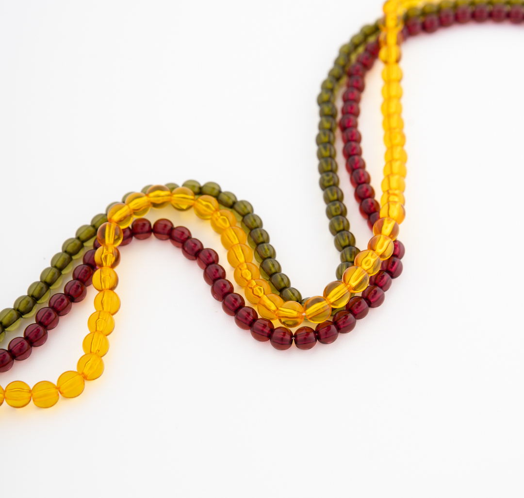 Набор колье (3 шт) Мармалато, цвет винный-зеленый-желтый #5