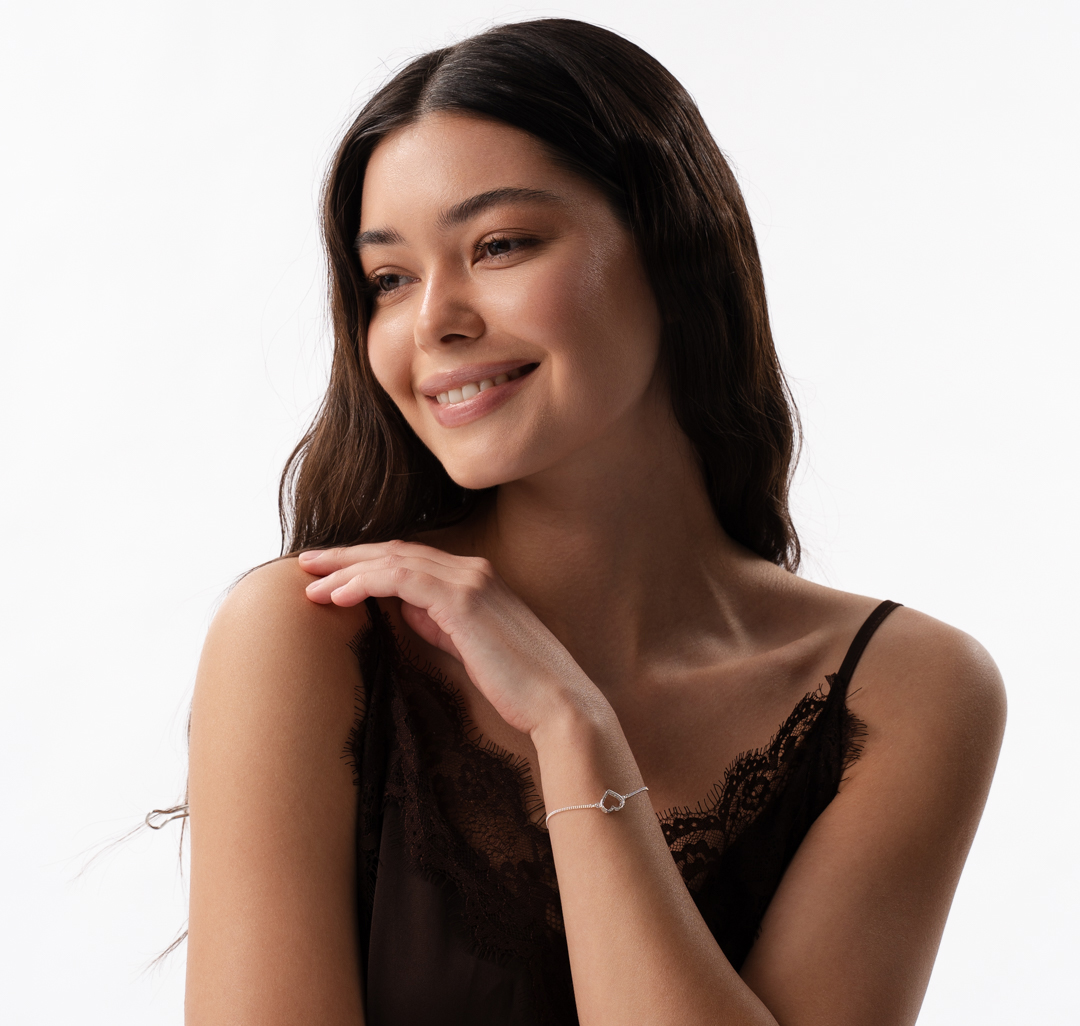 Браслет Мармалато, цвет белое серебро-прозрачный #2