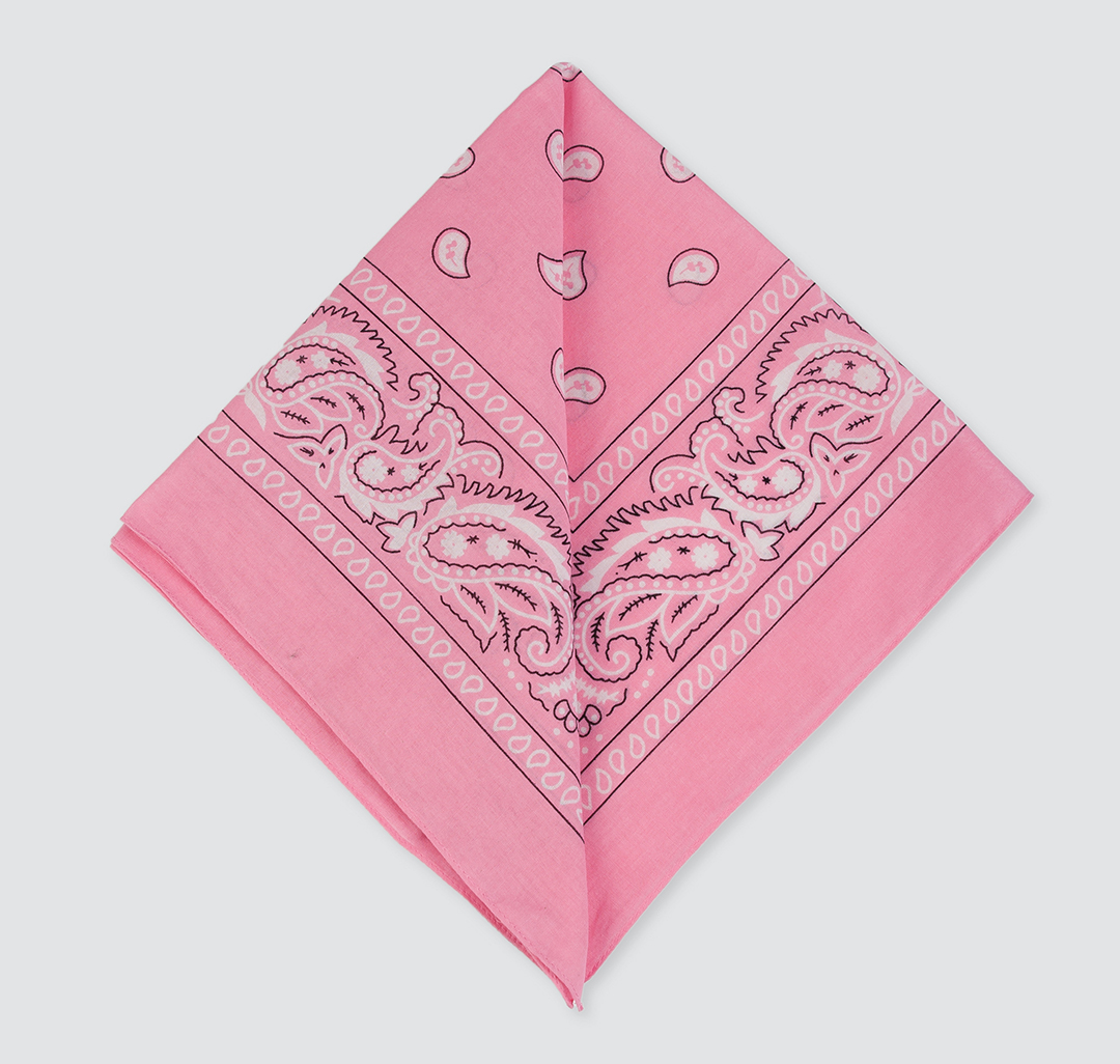 Женская квадратная бандана с узором Мармалато, цвет Розовый-белый-черный #1