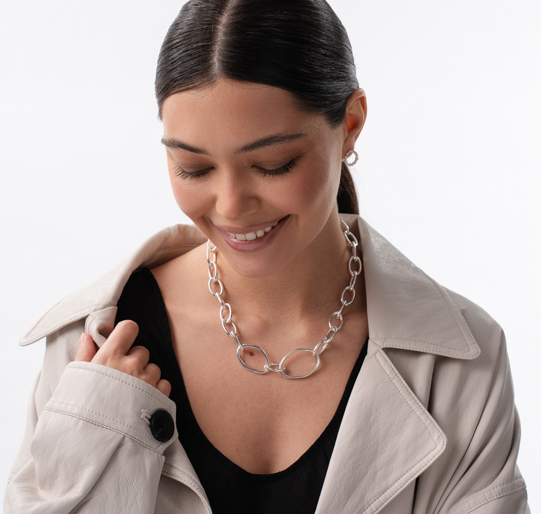 Колье Мармалато, цвет белое серебро #2