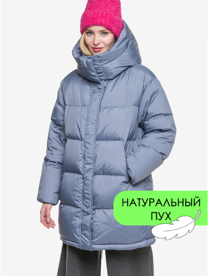 Серо-голубой пуховик