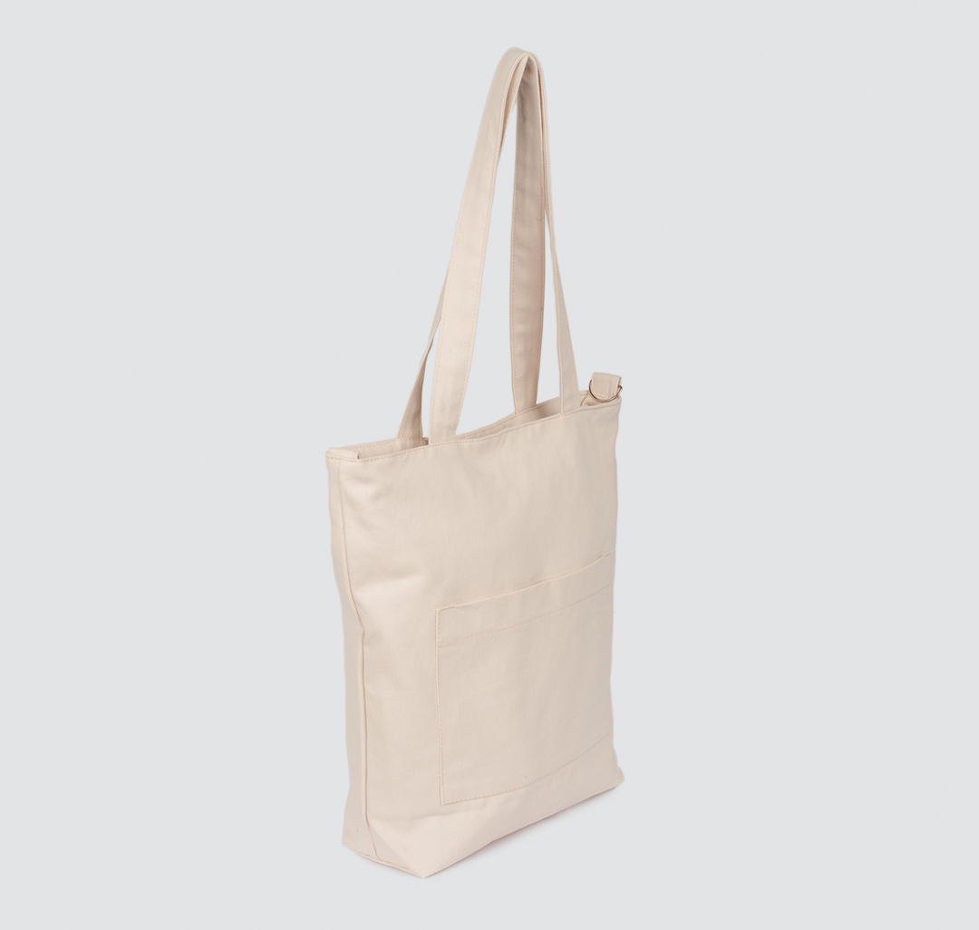 Бежевая текстильная сумка шоппер Мармалато, цвет Бежевый-серебро #6