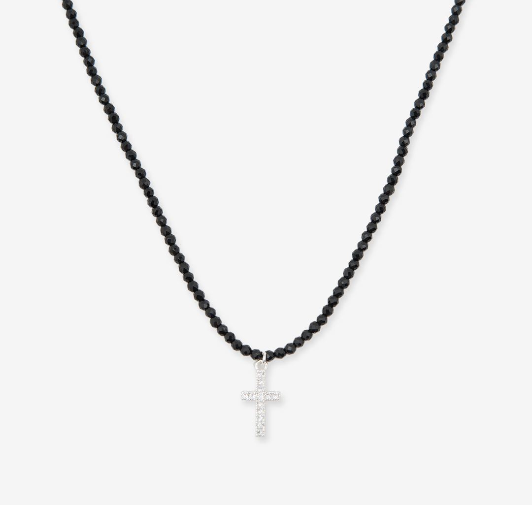 Колье Мармалато, цвет Черный-белое серебро #1