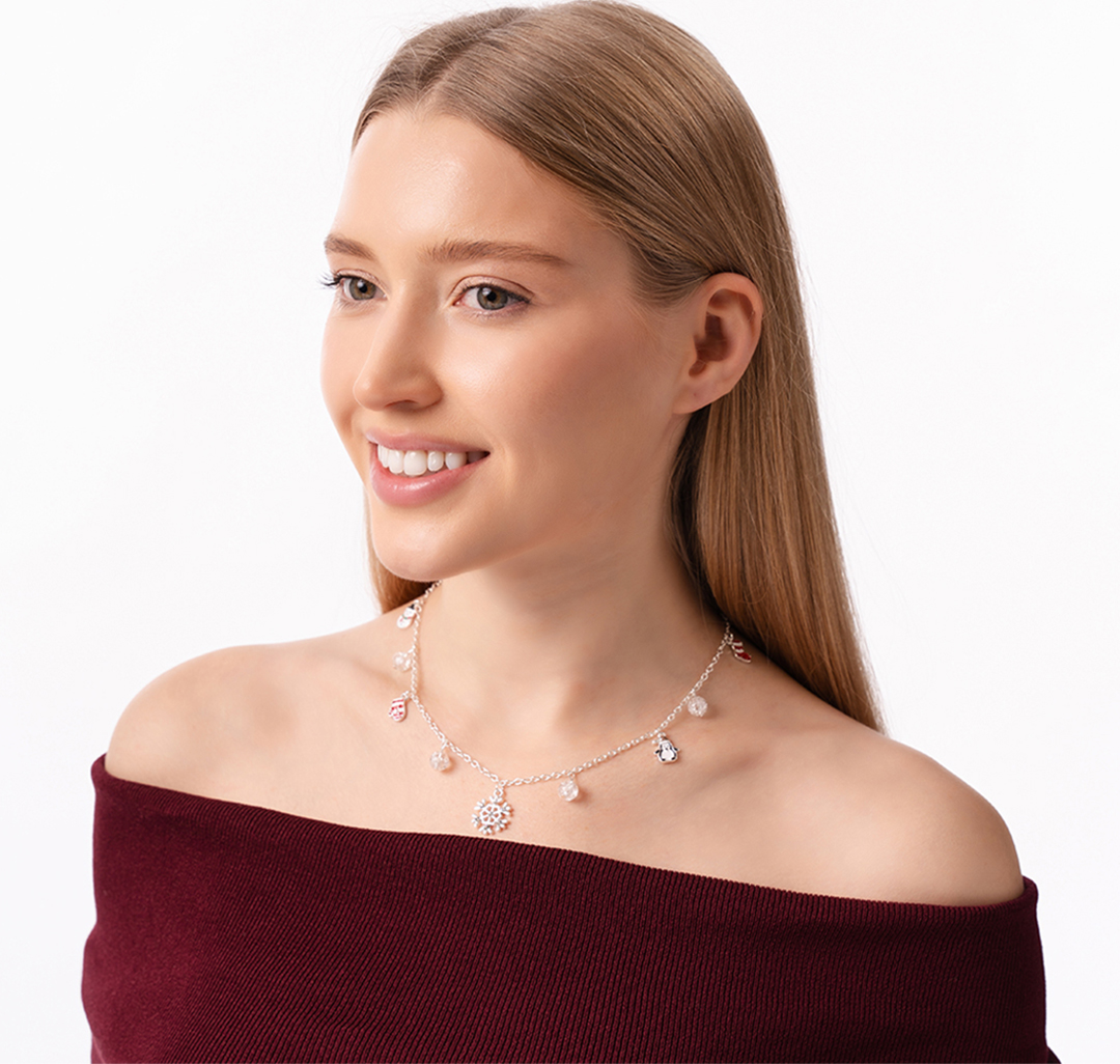 Колье Мармалато, цвет белое серебро-мультиколор #4