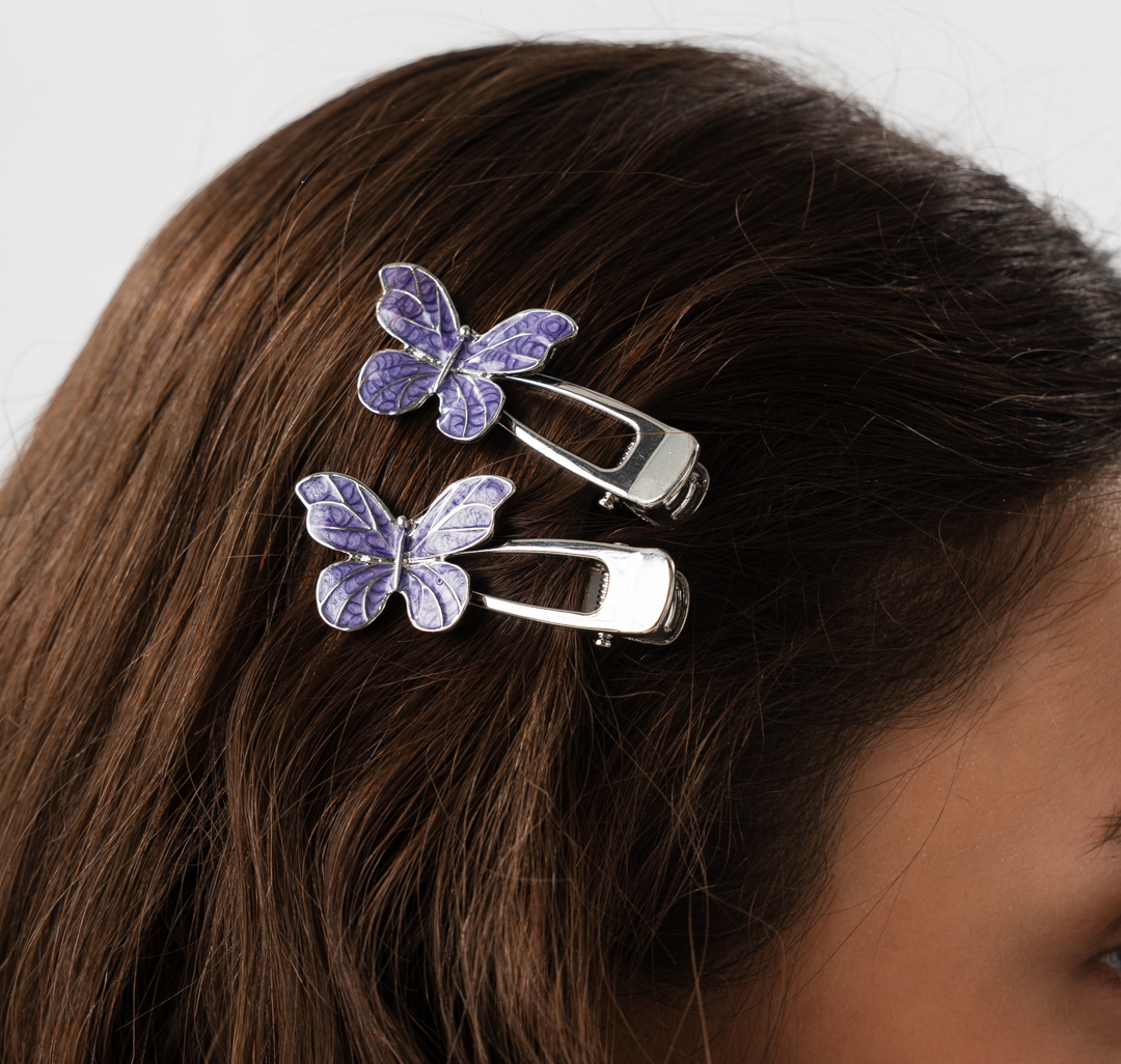 Набор зажимов (2 шт) Мармалато, цвет фиолетовый-серебро #2