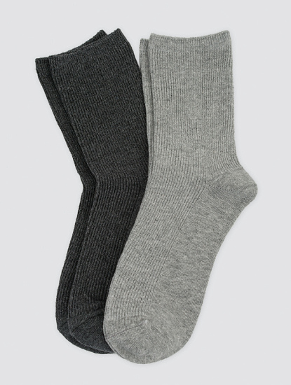 Носки (2шт), цвет -  Серый-светло-серый