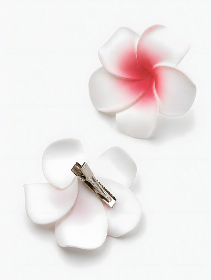 Набор зажимов (2 шт) 604-1406 153520 цвет белый-розовый — фото №5