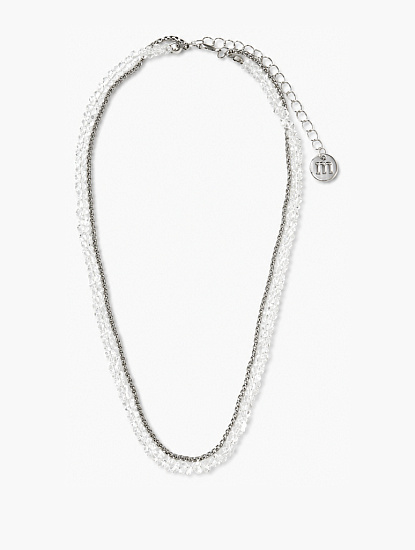 Колье 1235-160 153644 цвет прозрачный-белое серебро — фото №4