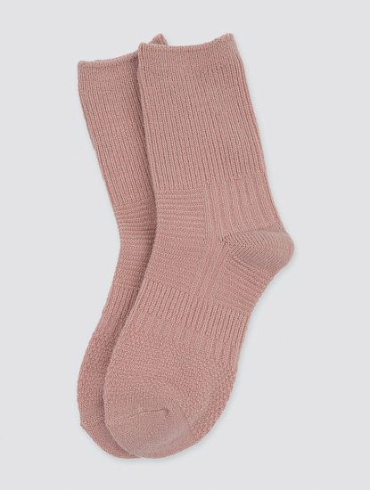 Носки розовые из фактурной ткани