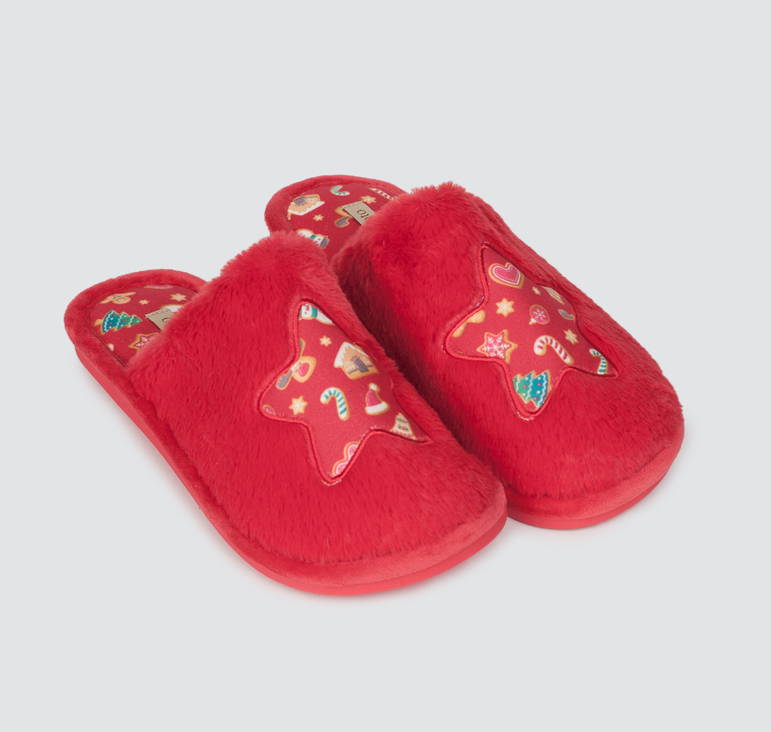 Домашние тапочки женские рождество Мармалато, цвет Красный-мультиколор #4