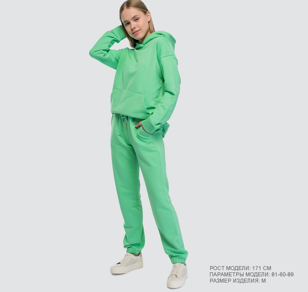 Базовые брюки-джоггеры из смесового хлопка Мармалато, цвет Зеленый #1
