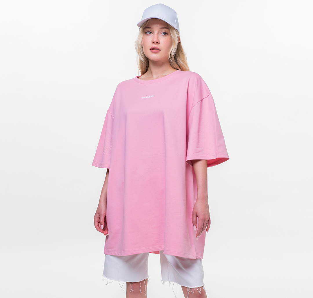 Платье-футболка Мармалато, цвет Розовый-белый #1