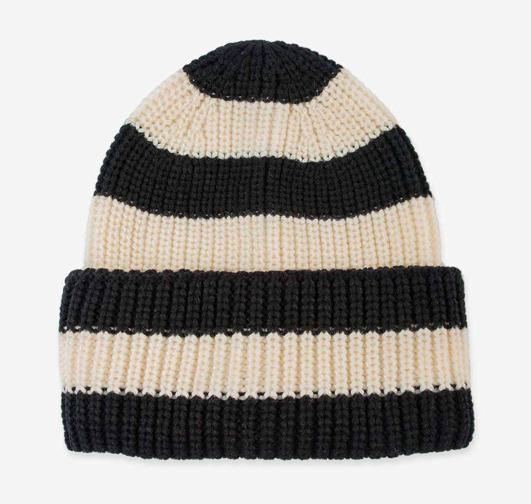 Полосатая шапка Мармалато, цвет Черный-молочный #2