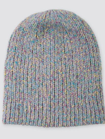 Женская шапка бини с цветными нитями